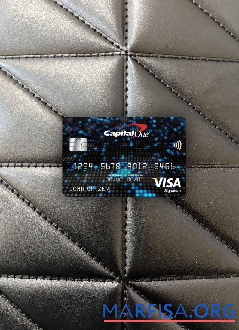 Downloadable USA Capital One bank visa signature card photolook front download for verification